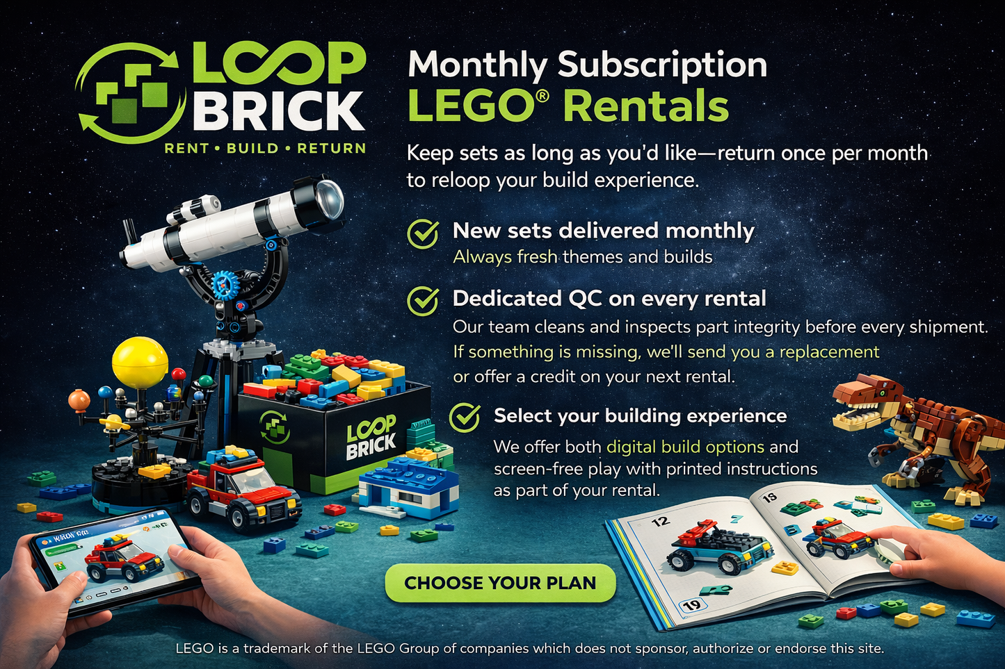 Mini Loop – Digital Experience Includes 3 LEGO® sets out per month